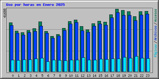 Uso por horas en Enero 2025