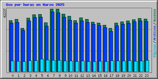 Uso por horas en Marzo 2025