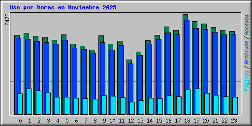 Uso por horas en Noviembre 2025